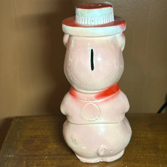 Vintage Chalkware Ceramic Carnival Prize Large Piggy Bank - Picture 2 of 6